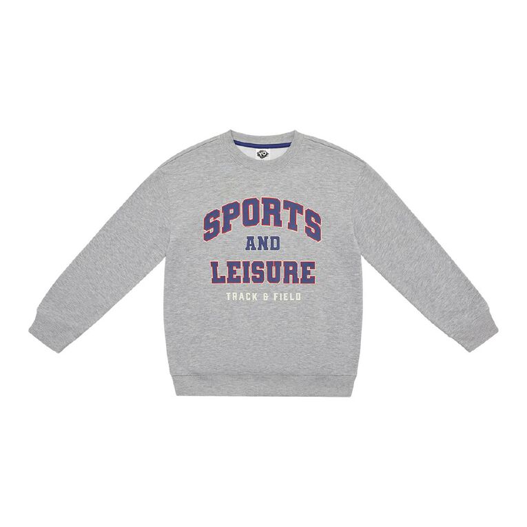 Young Original Print Crew Sweatshirt, Grey Mid, hi-res