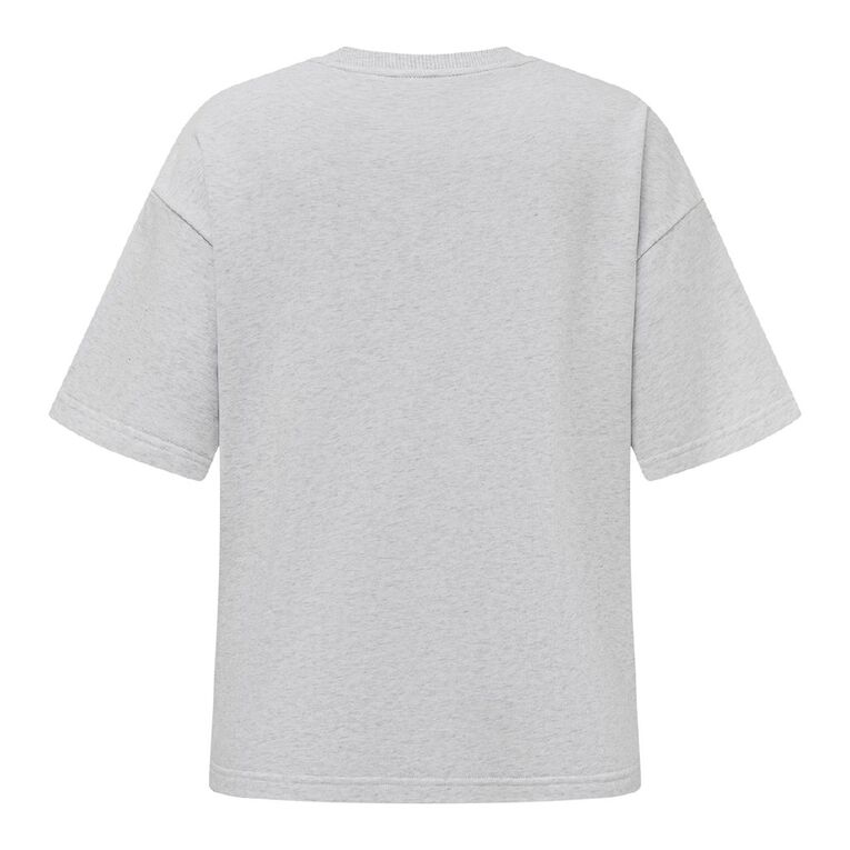 H&H Women's Short Sleeve Boxy Terry Tee, Grey Light, hi-res