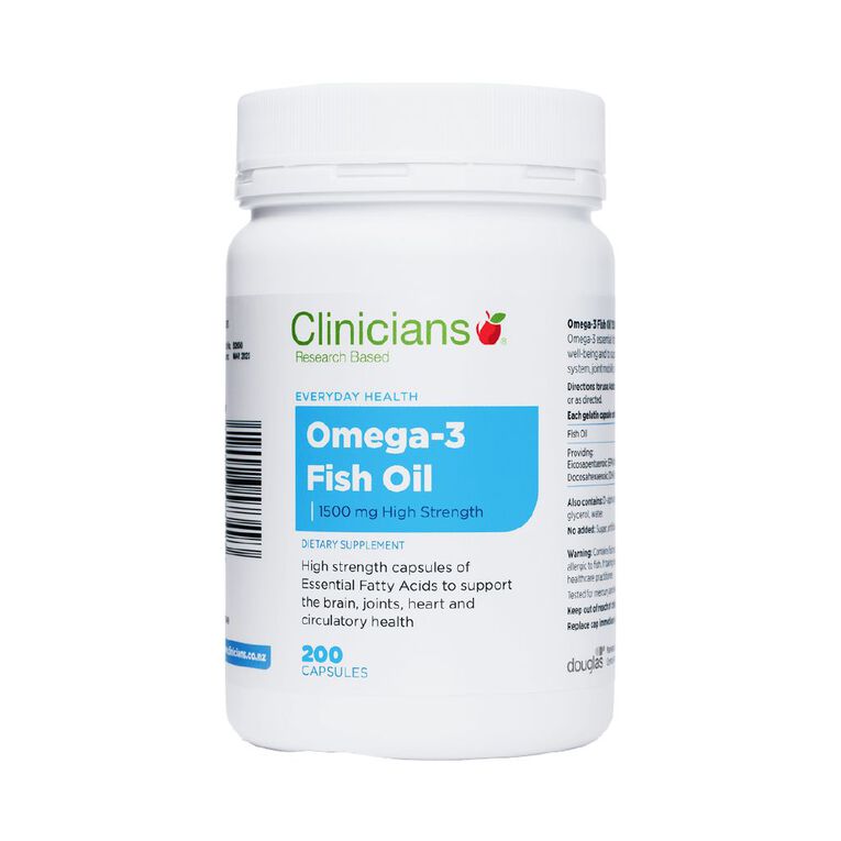 Clinicians Omega 3 Fish Oil 1500mg 200 Capsules, , hi-res