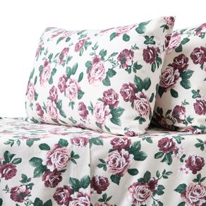 Living & Co Cotton Flannelette Sheet Set Madera Plum Queen