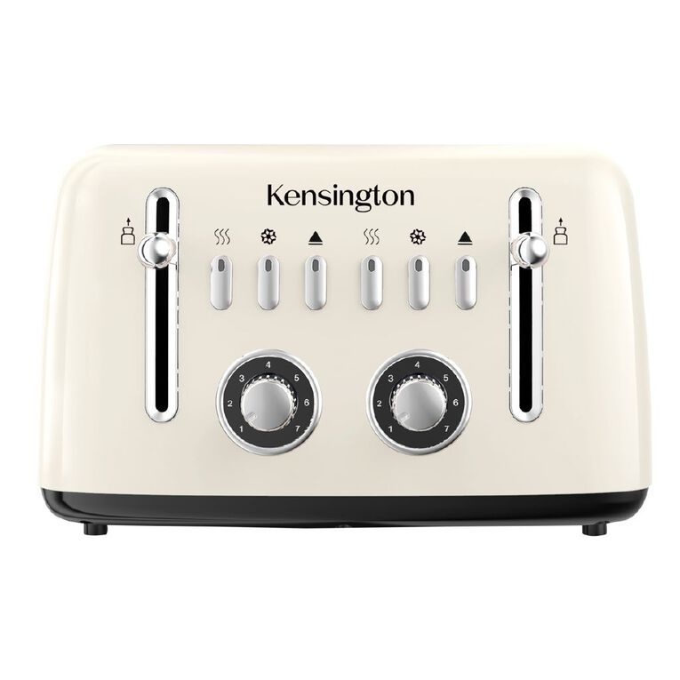 Kensington Toaster 4 Slice Cream, , hi-res