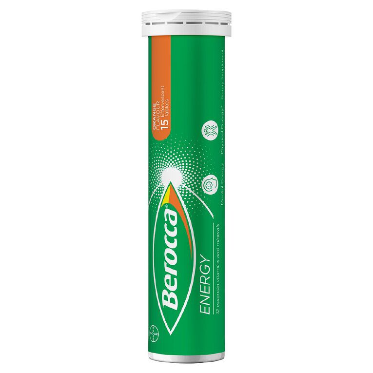 Berocca Energy Vitamin B & C Orange Flavour Effervescent Tablets 30 Pack, , hi-res