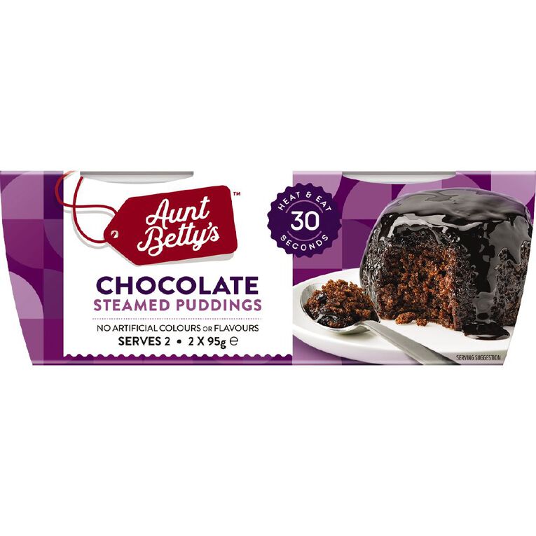 Aunt Betty's Chocolate Steamy Puds 2 Pack, , hi-res