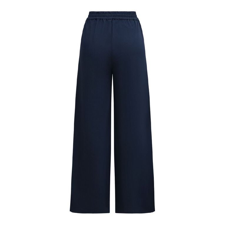 H&H Women's Striped Side Tape Wide Leg Pants, Navy, hi-res