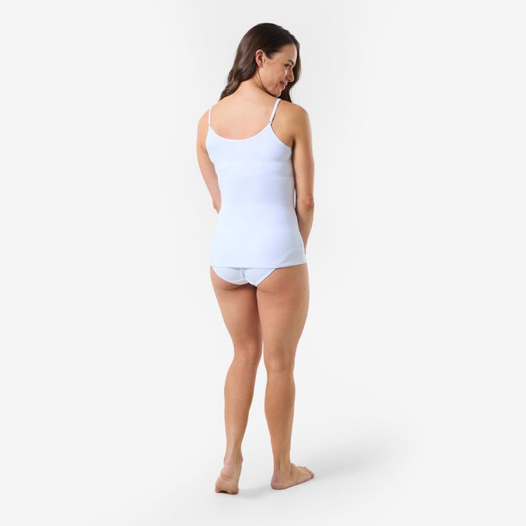 Women's Control Singlet, White, hi-res