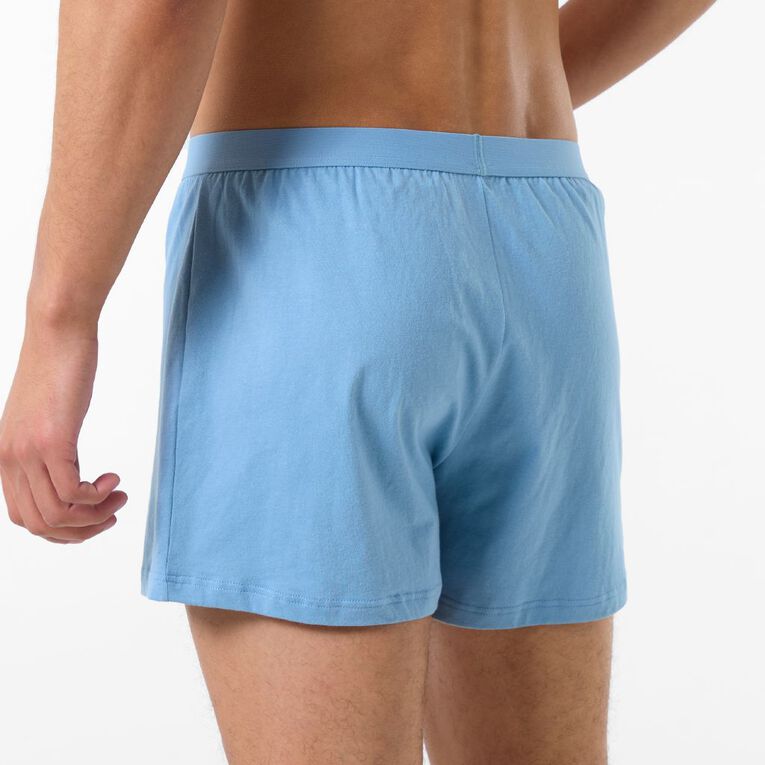 H&H Men's Loose Knit Boxers 3 Pack, Blue/Navy, hi-res