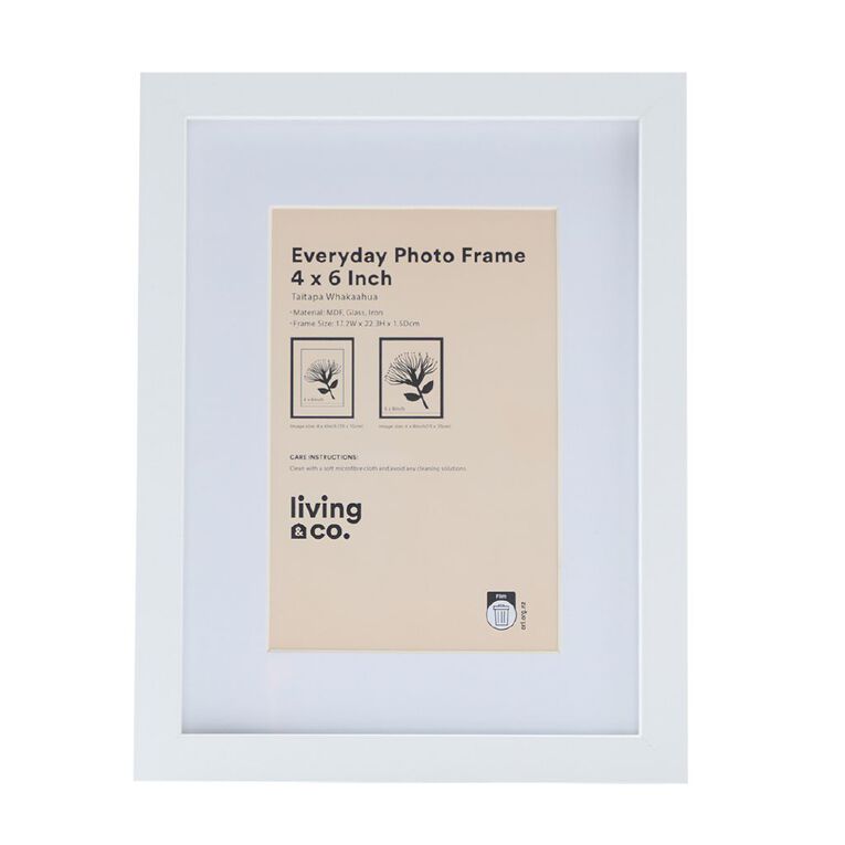 Living & Co Everyday Photo Frame 4in x 6in White, , hi-res