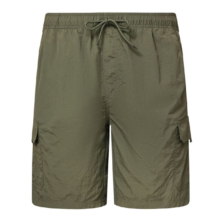 H&H Men's Nylon Cargo Boardshorts, Green Mid, hi-res