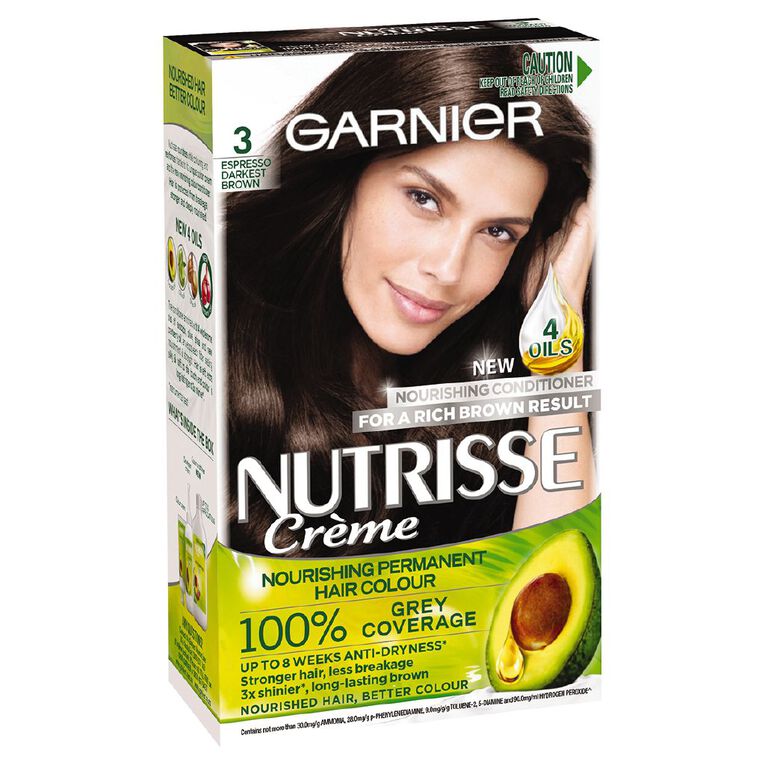 Garnier Nutrisse Permanent Creme Darkest Brown Espresso 3.0, , hi-res