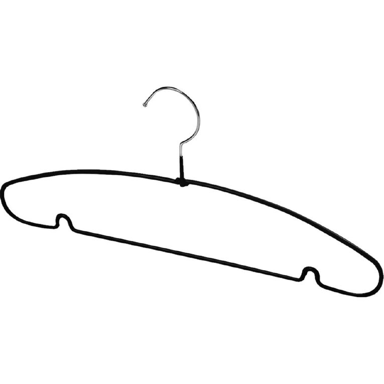 Living & Co PVC Coated Wire Coat Hangers Black 8 Pack, , hi-res
