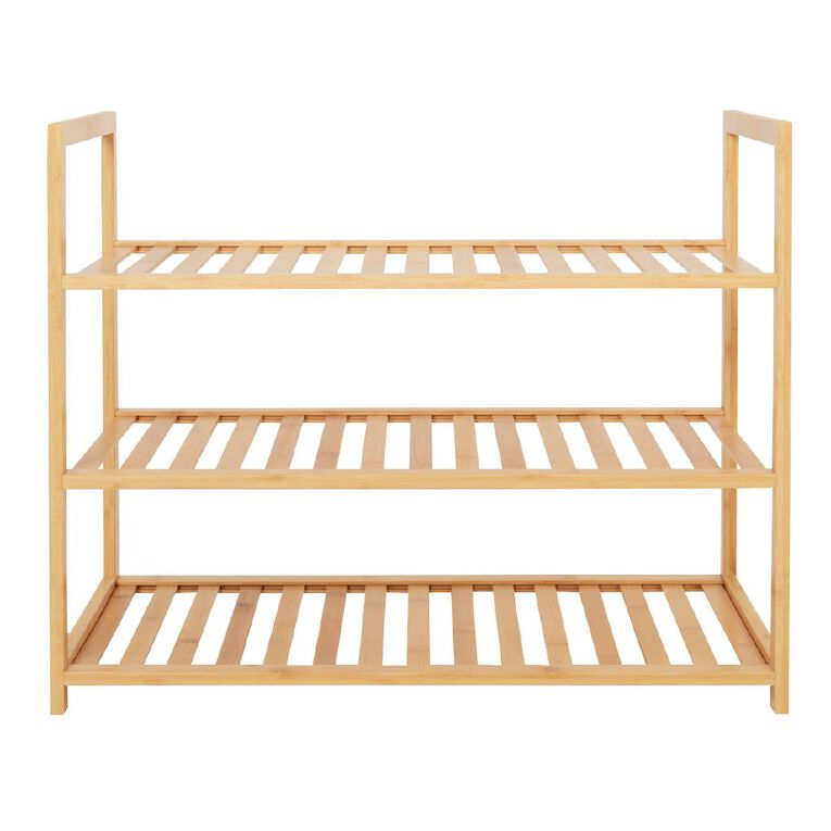 Living & Co Bamboo Stacking Shoe Rack 3 Tier, , hi-res