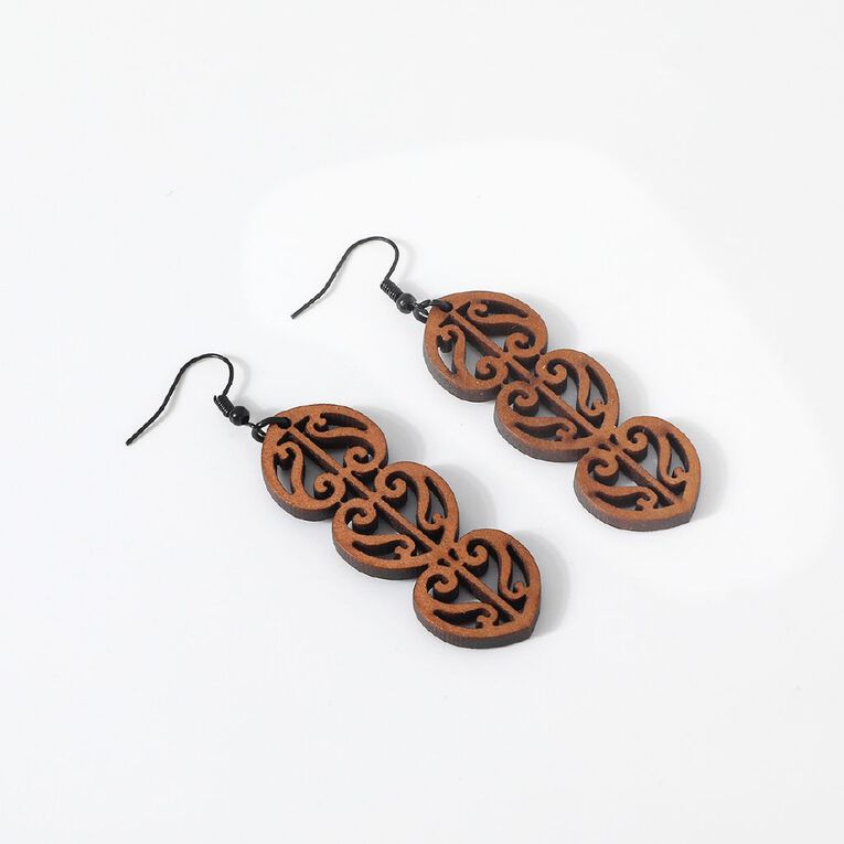 Kiwiana Heart Dangle Earrings, , hi-res