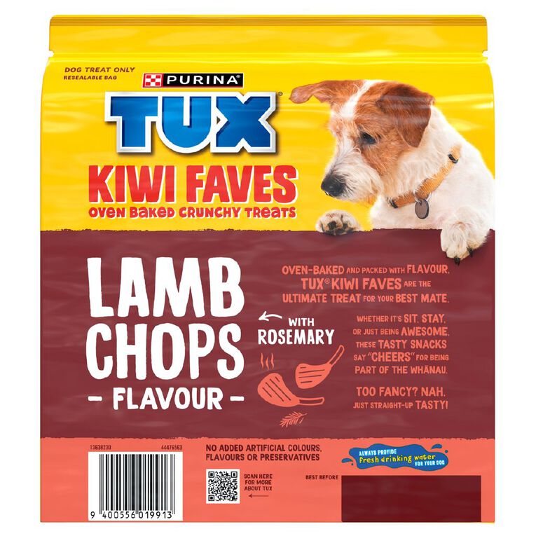 TUX Kiwi Faves Baked Lamb Chops Flavour Dog Treats 400g, , hi-res