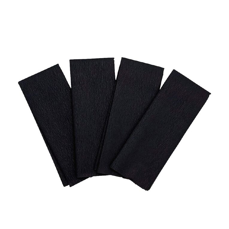 Party Inc Crepe Paper 180 x 50cm Black 4 Pack, , hi-res