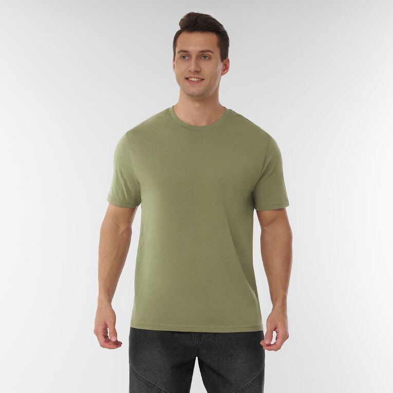 H&H Men's Regular Fit Plain Tee, Green Mid DeepLichen, hi-res