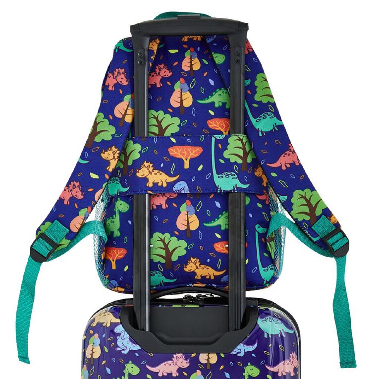Travelers Club 5 Piece Luggage Set Dinosaur Blue, , hi-res