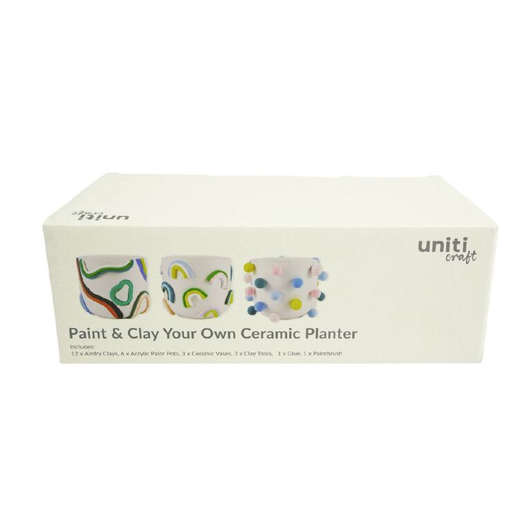Uniti Craft Adults Paint & Clay Your Own Ceramic Planter, , hi-res