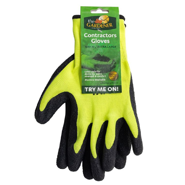 The Gardener Latex Contractor Gardening Gloves Assorted XL, , hi-res