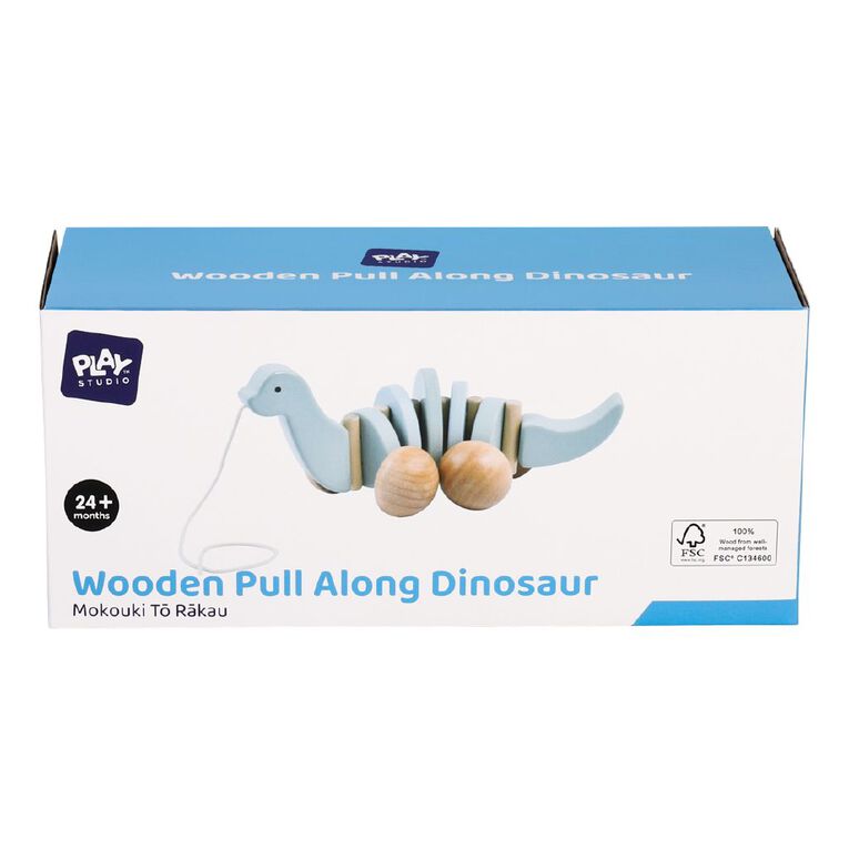 Play Studio Pull Along Dinosaur Wooden Car, , hi-res