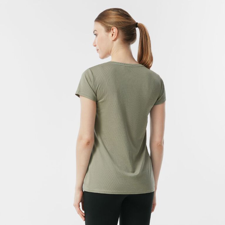 Active Intent Women's Active V Neck Mesh Tee, Grey Mid, hi-res