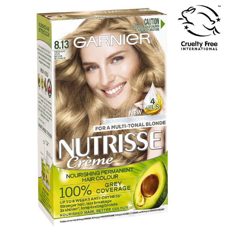 Garnier Nutrisse Permanent Creme Natural Medium Beige Blonde 8.13, , hi-res