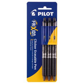 Pilot Frixion Clicker Erasable 0.7mm Fine Gel Pen 3 Pack Black
