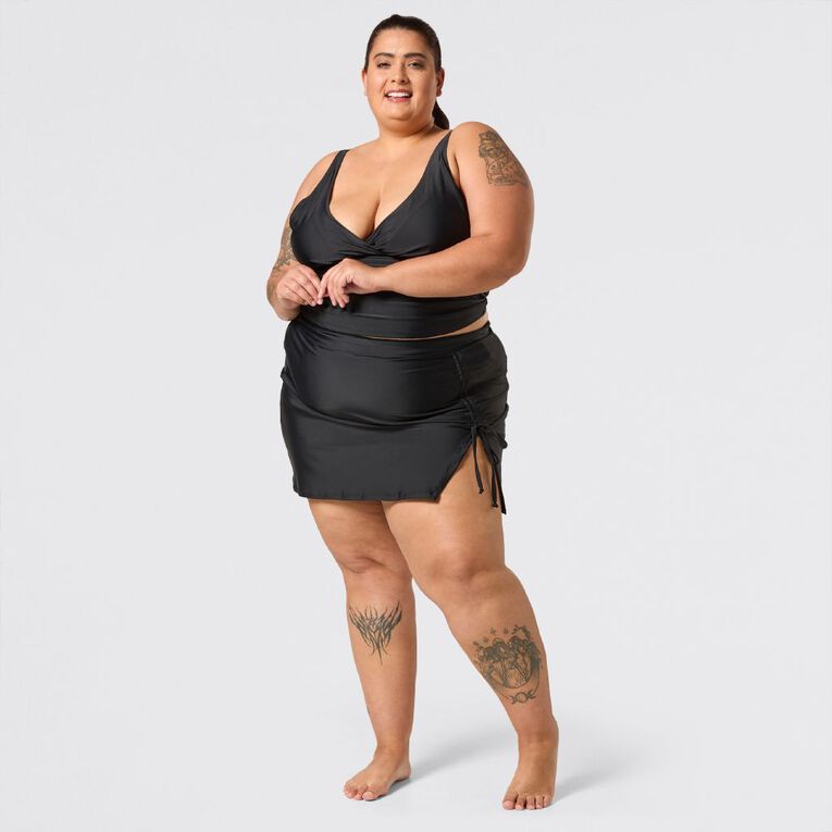 H&H Plus Women's Plus Size Swim Skirt, Black, hi-res