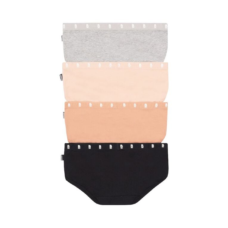 B FOR BONDS Women's Boyleg Briefs 4 Pack, Black, hi-res