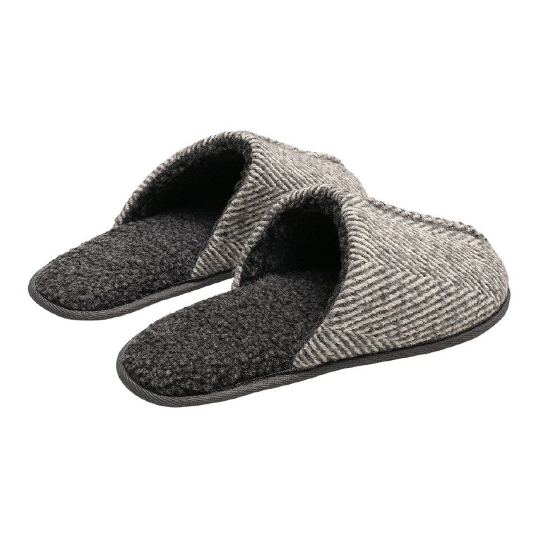 H&H Men's Isaac Slip On Slippers, Grey, hi-res