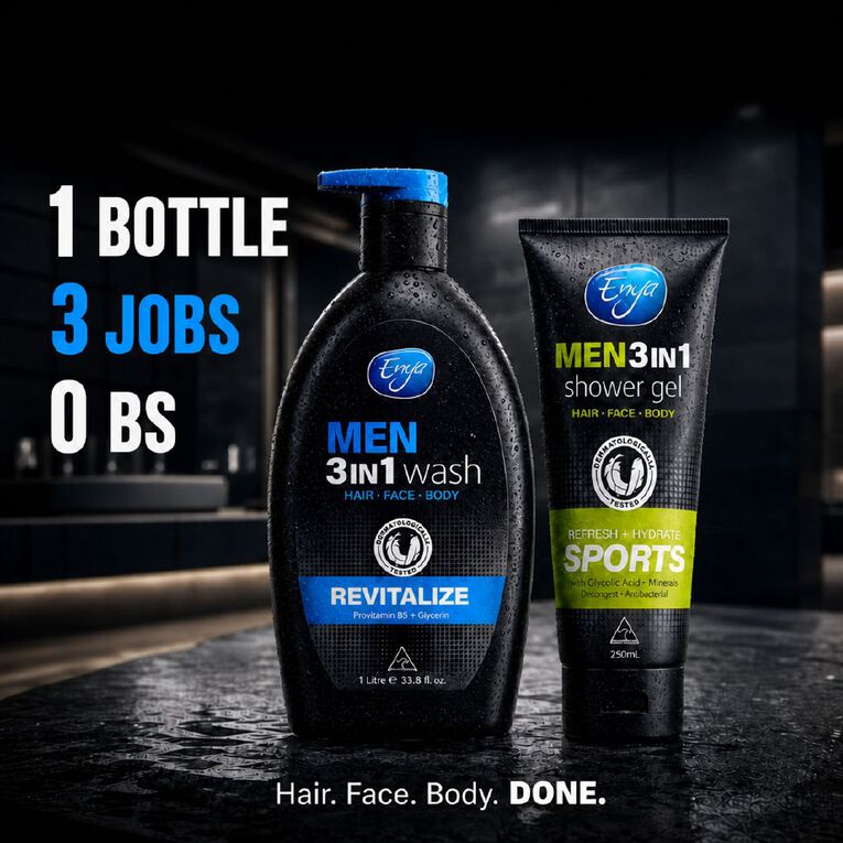 Enya Men 3-In-1 Shower Gel Sports 250ml, , hi-res