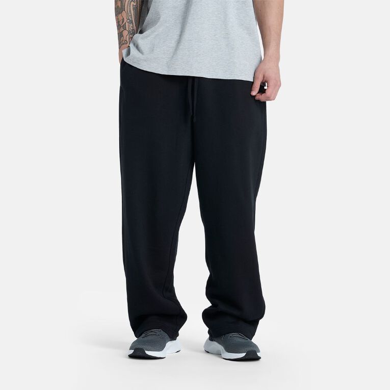 H&H Men's Straight Leg Fleece Pants, Black, hi-res