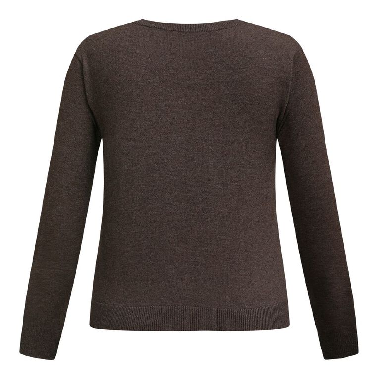 H&H Women's Essential Cardigan, Brown Dark, hi-res