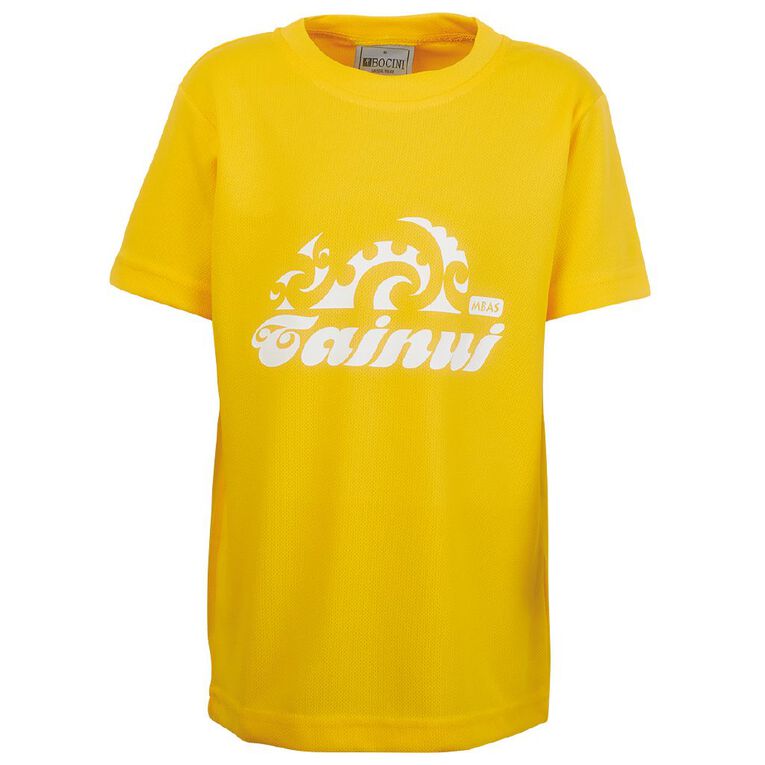 Schooltex Mercury Bay Area School House Tee with Screenprint, Yellow Mid, hi-res