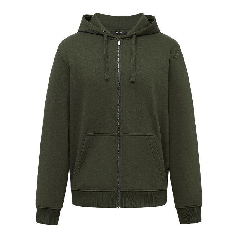 H&H Men's Zip Front Hood Sweat, Green, hi-res