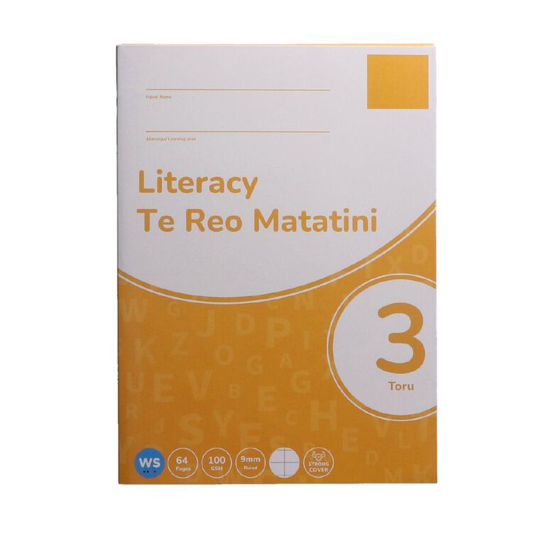 WS Literacy 3 Toru 9mm Ruled 32 Leaf Yellow, , hi-res