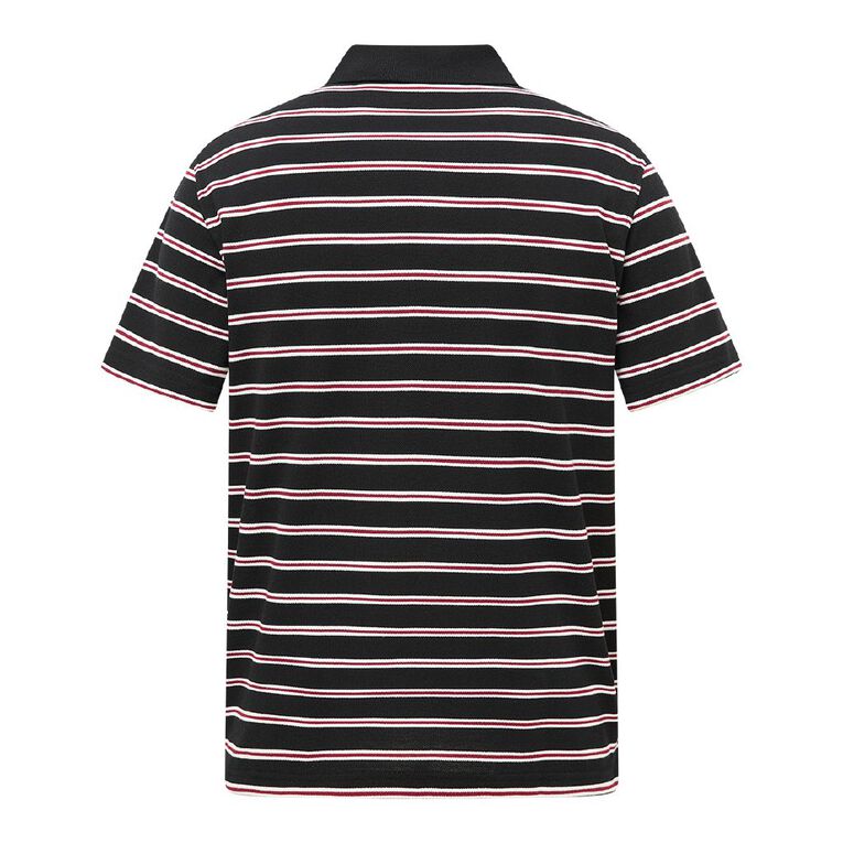 H&H Men's Stripe Polo, Black, hi-res