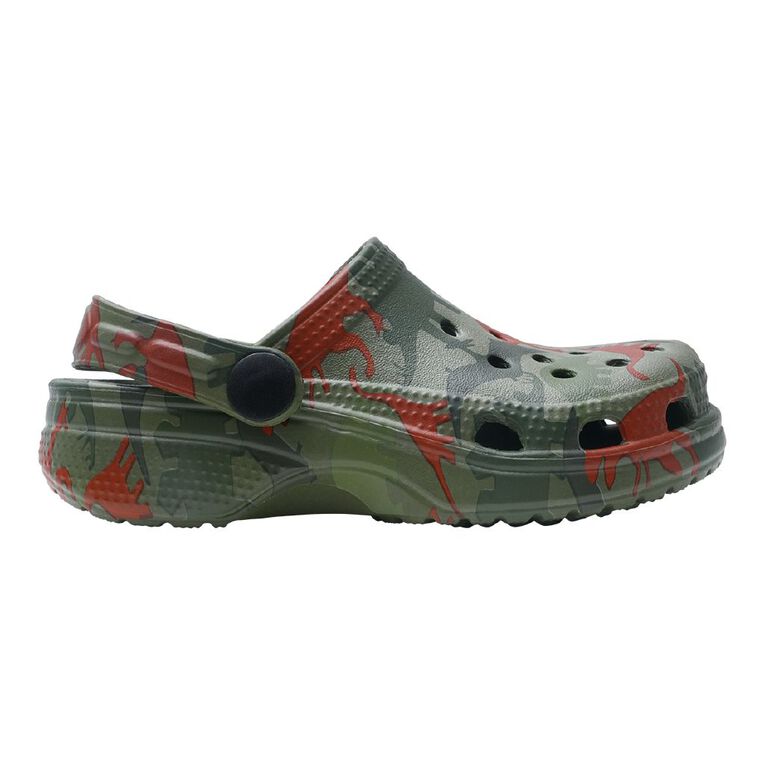 Young Original Junior Kids' Printed Frog Clog Shoes, Green, hi-res