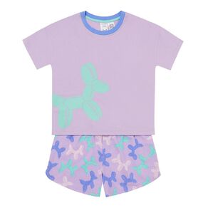 H&H Girls' Printed Shorty Pyjama Set