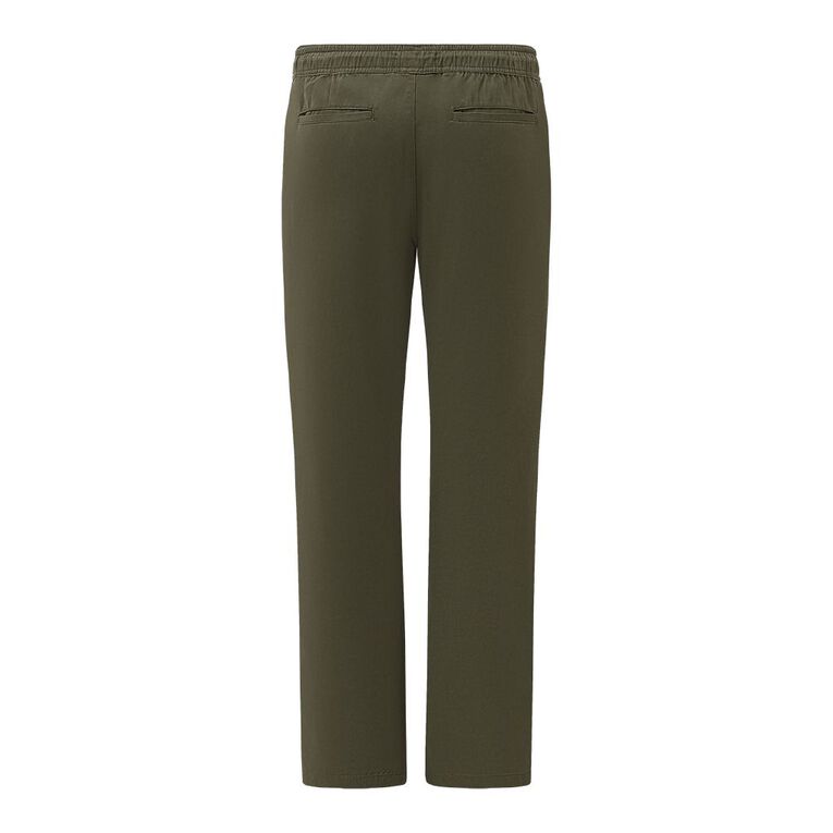 H&H Men's Elastic Waist Tapered Pants, Green Dark, hi-res