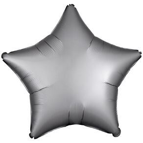 Anagram 45cm Platinum White Satin Star Balloon