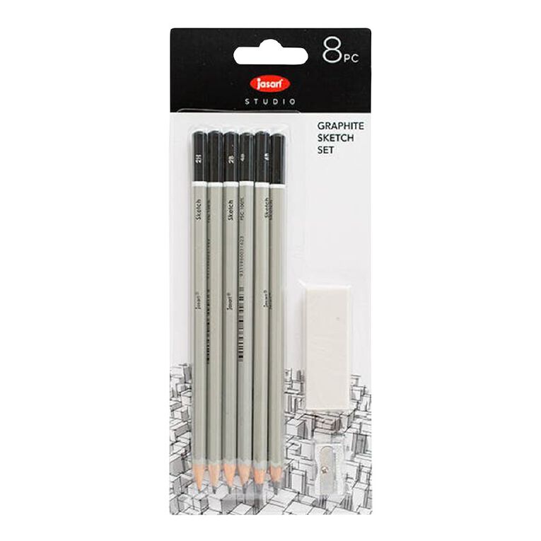 Jasart Graphite Pencils Set 8 Piece, , hi-res