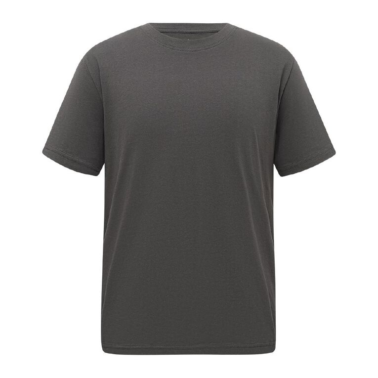 H&H Men's Regular Fit Crew Neck Tee, Grey Dark Ebony, hi-res
