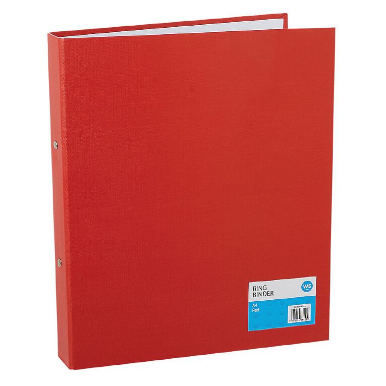 WS Ring Binder PVC Red Mid A4, , hi-res