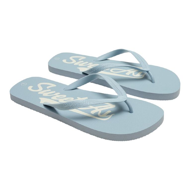 H&H Men's Printed Jandals, Blue Light, hi-res
