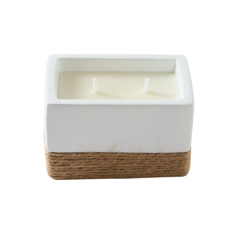 Waxworks Citronella Rectangle Cement Candle With Rope Assorted, , hi-res