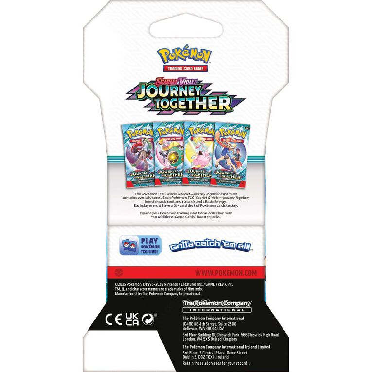 Pokemon TCG Scarlet & Violet Journey Together 3 Booster Blister Pack – Includes Foil Promo Card