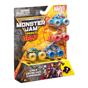 Monster Jam Mini Jams Marvel 5 Pack Assorted