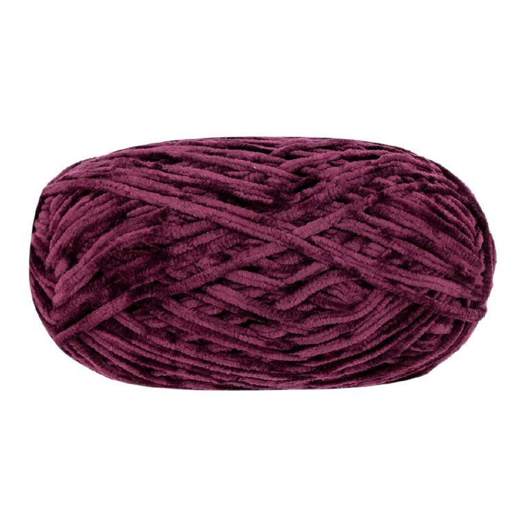 Birch Velvet Yarn 100% Polyester 100G Wine, , hi-res