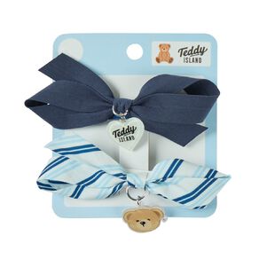Teddy Island Bow Charm Clip Double 2 Pack