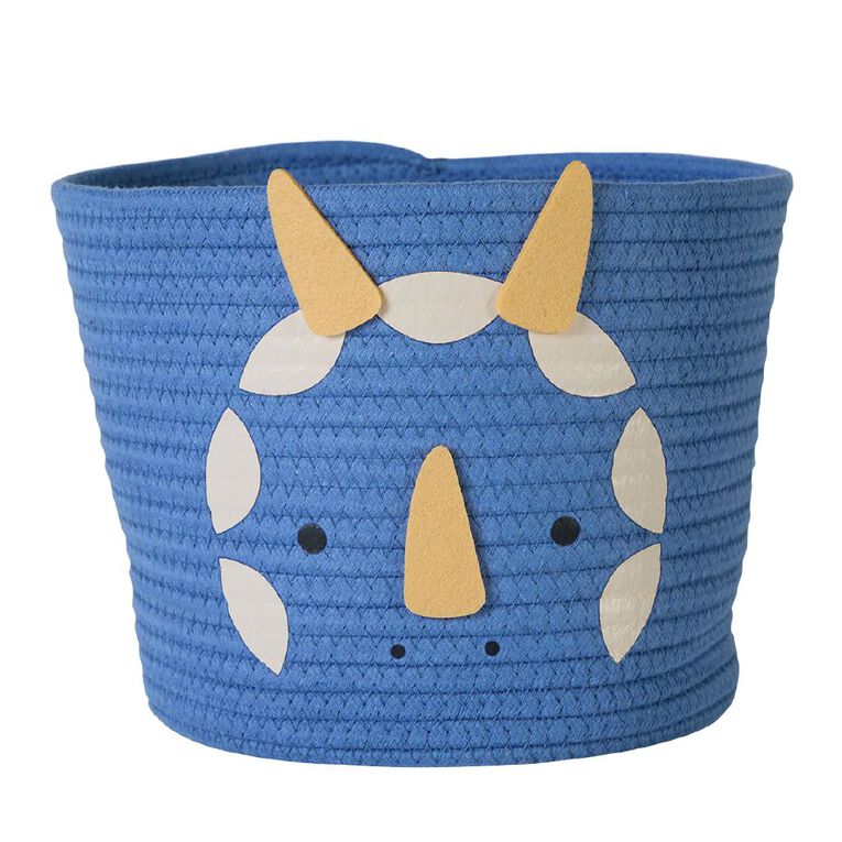 Living & Co Kids Cotton Rope Basket Dino Blue, , hi-res